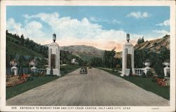 Entrance to Memory Park and City Creek Canyon Salt Lake City, UT Postcard Postcard Postcard