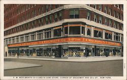 F. W. Woolworth Co 5 and 10 Store, Corner of Broadway and 35th St. New York, NY Postcard Postcard Postcard