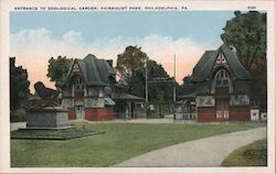 Entrance to Zoological Garden, Fairmount Park Philadelphia, PA Postcard Postcard Postcard