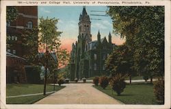 Library and College Hall, University of Pennsylvania Postcard