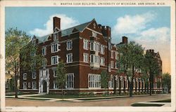 Martha Cook Building, University of Michigan Postcard