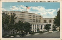 University of Michigan Hospital with New Addition Ann Arbor, MI Postcard Postcard Postcard