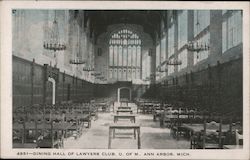 Dining Hall of Lawyers Club, University of Michigan Postcard