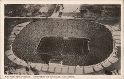 Air View New Stadium, University of Michigan Ann Arbor, MI Postcard Postcard Postcard