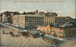 Market Square, Looking West, About 1886 Postcard