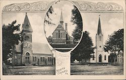 Presbyterian Church, Episcopal Church, M.M. Church Postcard