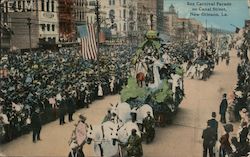 Rex Carnival Parade on Canal Street Postcard