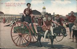 Donkey Cart at the Beach Atlantic City, NJ Postcard Postcard Postcard