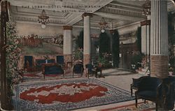 Lobby, Hotel Raleigh Postcard