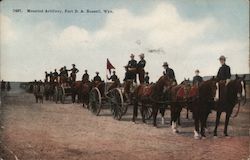 Mounted Artillery, Fort D.A. Russell Postcard