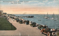 Watching Water Sports, Sea View Avenue Oak Bluffs, MA Postcard Postcard Postcard