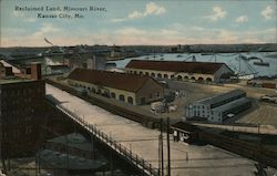 Reclaimed Land, Missouri River Kansas City, MO Postcard Postcard Postcard