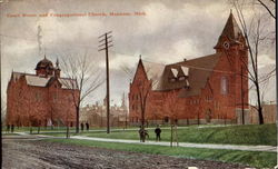 Court House And Congregational Church Manistee, MI Postcard Postcard