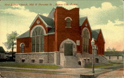 First Baptist Church, Mill & Shawnee Sts Postcard