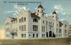 The White Tample Of The First Bapist Church San Diego, CA Postcard Postcard