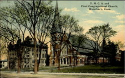 Y. M. C. and First Congregational Church Postcard