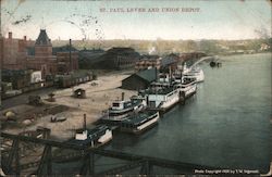 St Paul Levee and Union Depot St. Paul, MN Postcard Postcard Postcard