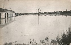 Sunken Gardens and Pavilion, Flood, July 14, 1912 Denver, CO Postcard Postcard Postcard