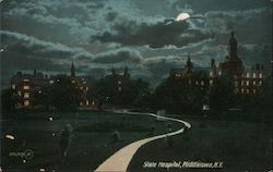 State Hospital at Night Middletown, NY Postcard Postcard Postcard