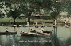 Boating at Bushkill Park Easton, PA Postcard Postcard Postcard