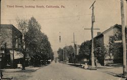 Third Street, Looking South California, PA Postcard Postcard Postcard