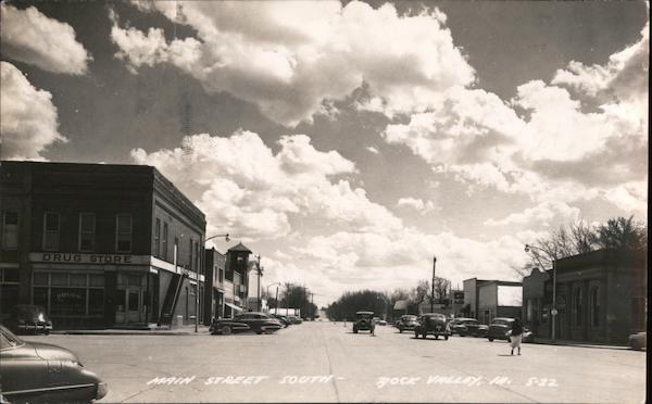 Main Street South Rock Valley, IA Postcard