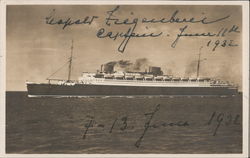 Turbine-High Speed Steamer S.S. Bremen Postcard