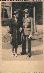 German Soldier & Woman Postcard