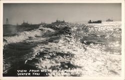 View From Stern of a Speeding Water Taxi Long Beach, CA Postcard Postcard Postcard