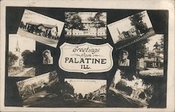 Greetings from Palatine ILL Postcard