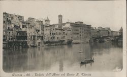 Veduta Dell Arno Col Ponte S Trinita Postcard