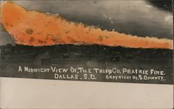 A Midnight View of the Tripp Co. Prairie Fire Dallas, SD Postcard Postcard Postcard