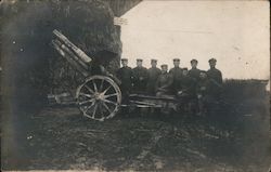 Soldiers with Artillery Cannon World War I Postcard Postcard Postcard