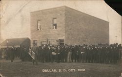 Scene Outside the U.S. Registering Office - Homesteaders Postcard