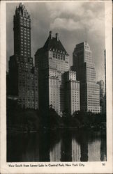 View South from Lower Lake in Central Park New York City, NY Postcard Postcard Postcard