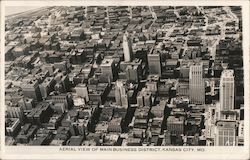 Aerial View of Main Business District Postcard