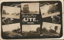 Greetings From Ute Iowa Postcard Postcard Postcard