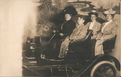 Portrait of Four People in Automobile Cars Postcard Postcard Postcard