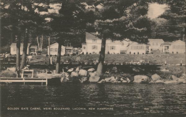 Golden Gate Cabins Laconia, NH Postcard