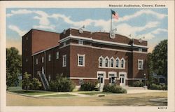 Memorial Auditorium Ottawa, KS Postcard Postcard Postcard