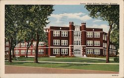 Junior High School Ottawa, KS Postcard Postcard Postcard