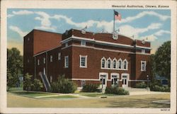 Memorial Auditorium Ottawa, KS Postcard Postcard Postcard