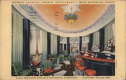 Ritz Bar at Jacques French Restaurant Chicago, IL Postcard Postcard Postcard