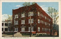 The Crowley Apt. Hotel Excelsior Springs, MO Postcard Postcard Postcard