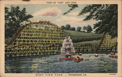 West View Park Roller coaster Pittsburgh, PA Postcard Postcard Postcard