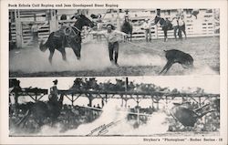 Buck Echols Calf Roping and Jess Goodspeed Steer Roping Postcard