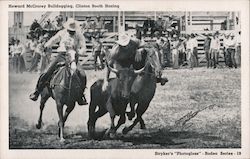 Howard McCrorey Bulldogging, Clinton Booth Hazing Postcard