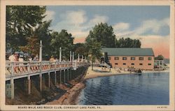 Board Walk and Beach Club Conneaut Lake Park, PA Postcard Postcard Postcard