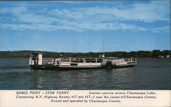 Bemus Point - Stow Ferry Chautauqua Lake, NY Postcard