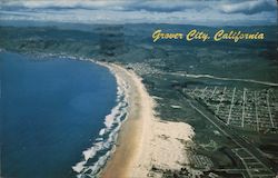 Aerial View Grover City California Postcard Postcard Postcard